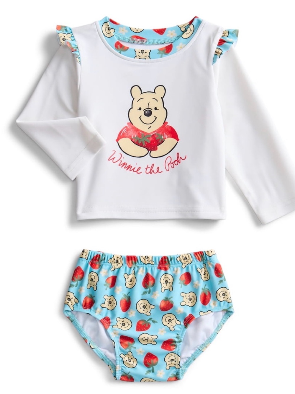Disney Winnie the Pooh Two-Piece Pajama Set - White & Light Blue